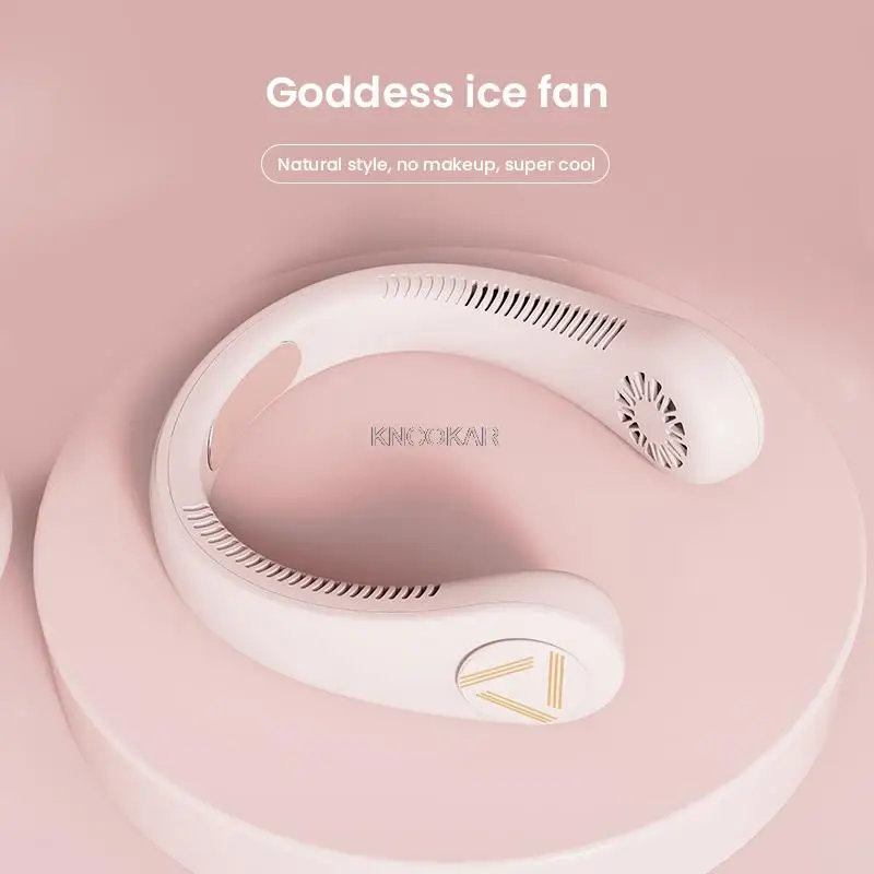 Portable Air Cooling Neck Fan Mini Bladeless LED Air Conditioner Wireless Outdoor Sport Cooling Hanging Fan ventilador de cuello