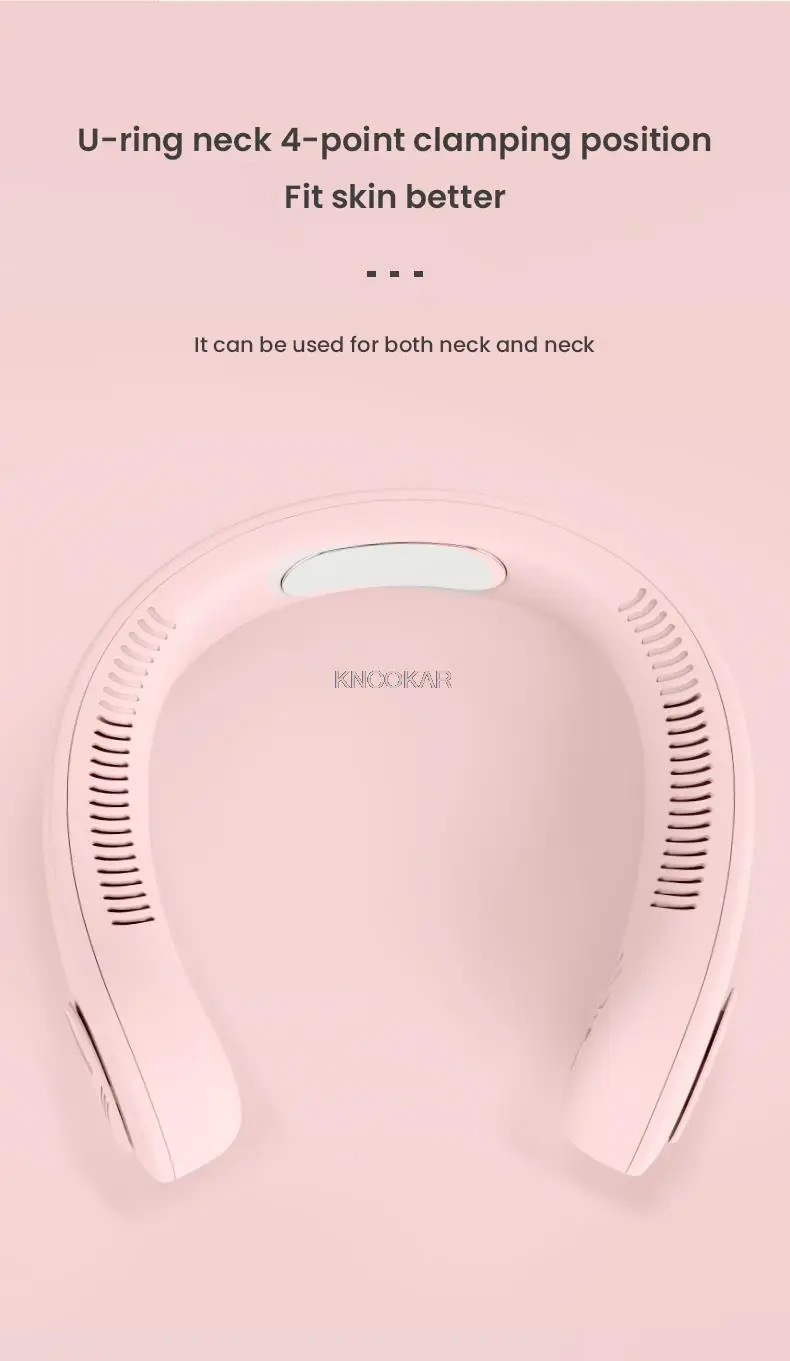 Portable Air Cooling Neck Fan Mini Bladeless LED Air Conditioner Wireless Outdoor Sport Cooling Hanging Fan ventilador de cuello