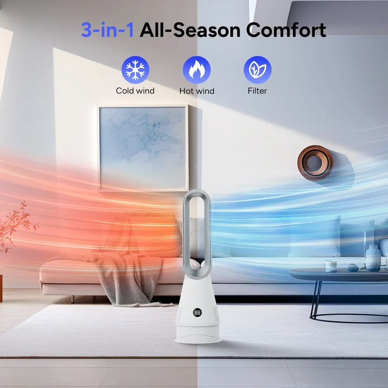 Wholesale Smart Fan and Warming Dual Purpose Office Home House Room Portable Electric Bladeless Fan Heater