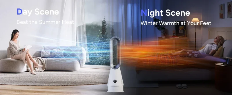 Wholesale Smart Fan and Warming Dual Purpose Office Home House Room Portable Electric Bladeless Fan Heater