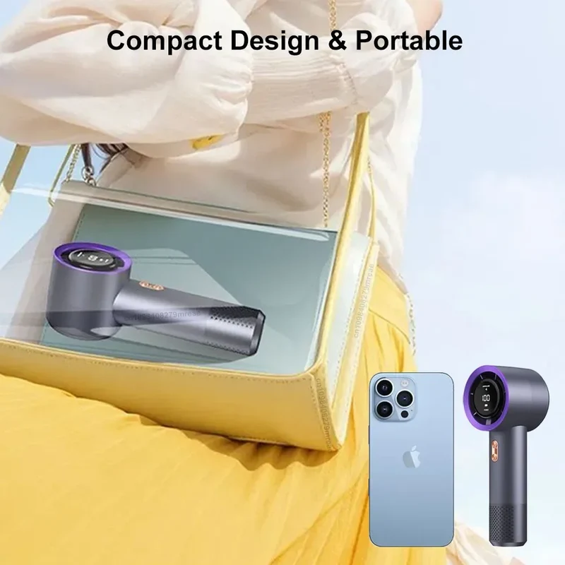 3000mAh Handheld Fan Portable Turbo Fan Air Cooler 199 Gears High-Speed Fans Smart Mini Hand Fan Outdoor Travel Camping Fan