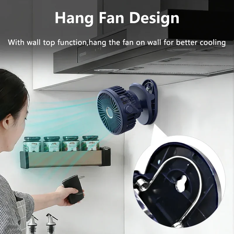 Desktop Fan Portable Clip Fan for Home Room Office Desk/Clip Fan 720° Rotate Wireless Wall Fan Portable Mini Air Circulator Fan