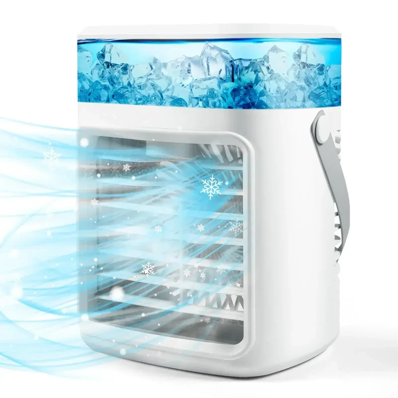 Portable Air Conditioner,3 Speed Personal Evaporative Air Cooler with Timer,450ml Water Tank Rechargeable,Quiet Portable Fan