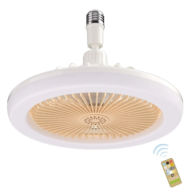 Aromatherapy Fan Lamp Universal E27 Light Holder LED Fan Lamps with Remote Control Mute Timing 3-gear Wind for Bedroom Dormitory