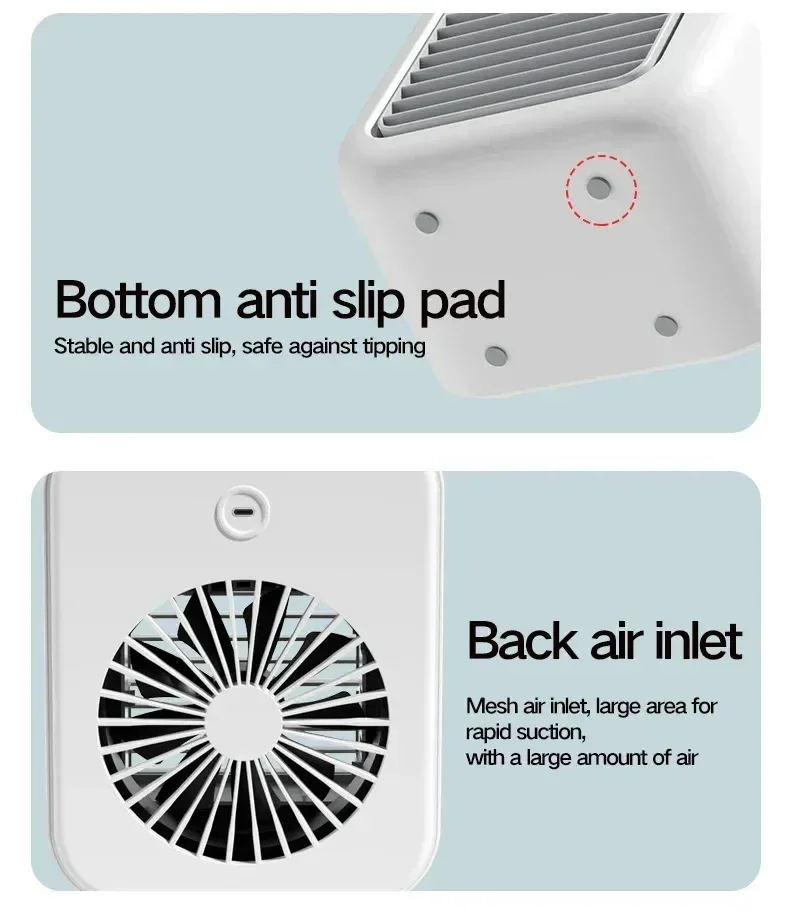 Mini Air Cooler Fan Portable Desktop Cooling Fan with Spray Humidification 2 Wind Speeds Rechargeable for Home Office Cooling