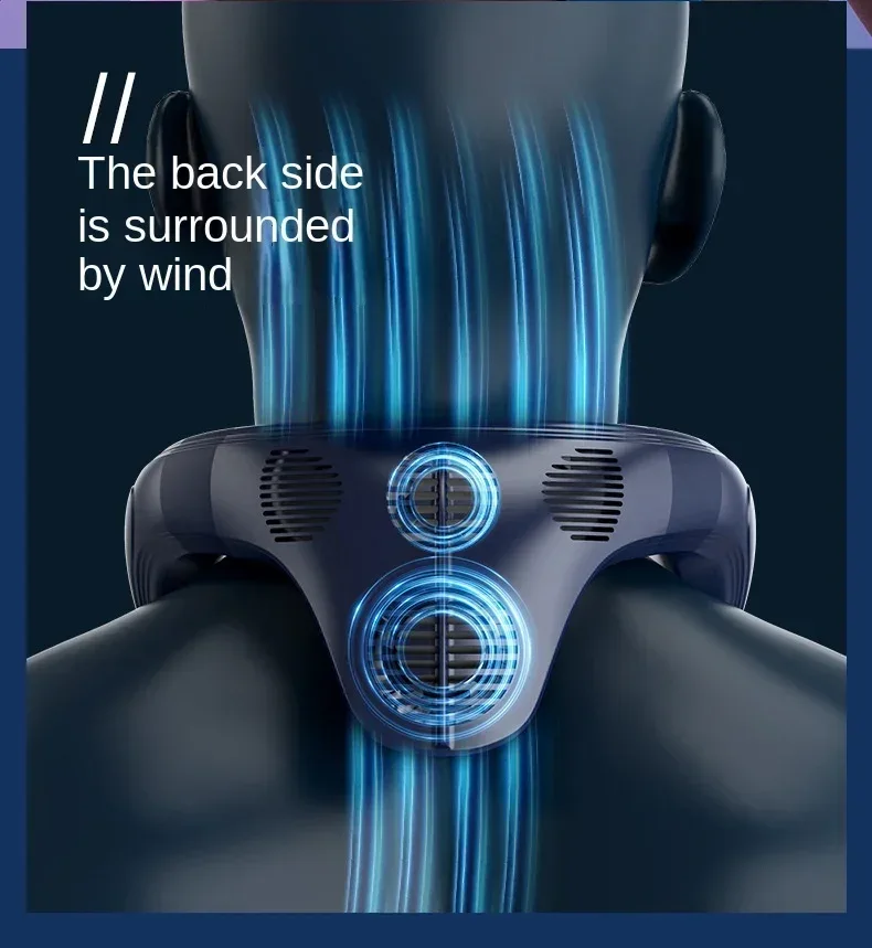 New Neck Air Conditioner Portable Neck Fan Rechargeable Semiconductor Cooling Bladeless Fan Outdoor Personal Fan Wearable Cooler