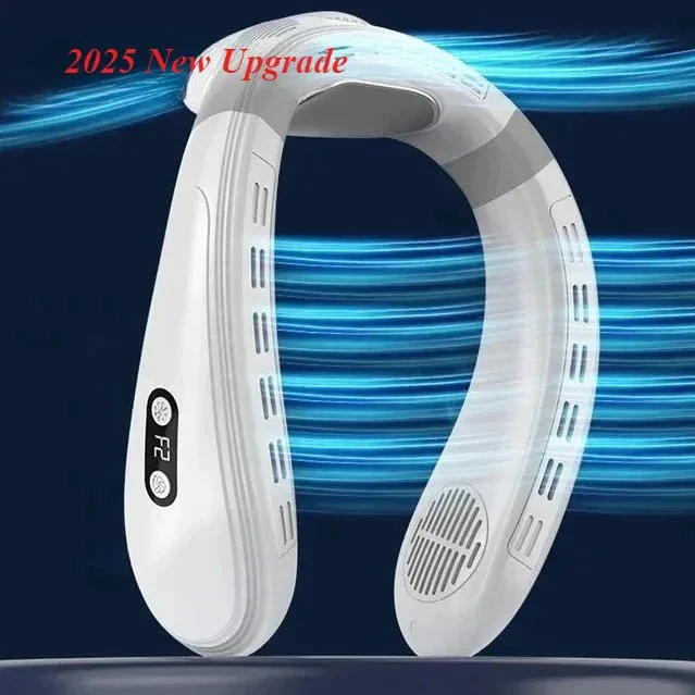 New Neck Air Conditioner Portable Neck Fan Rechargeable Semiconductor Cooling Bladeless Fan Outdoor Personal Fan Wearable Cooler