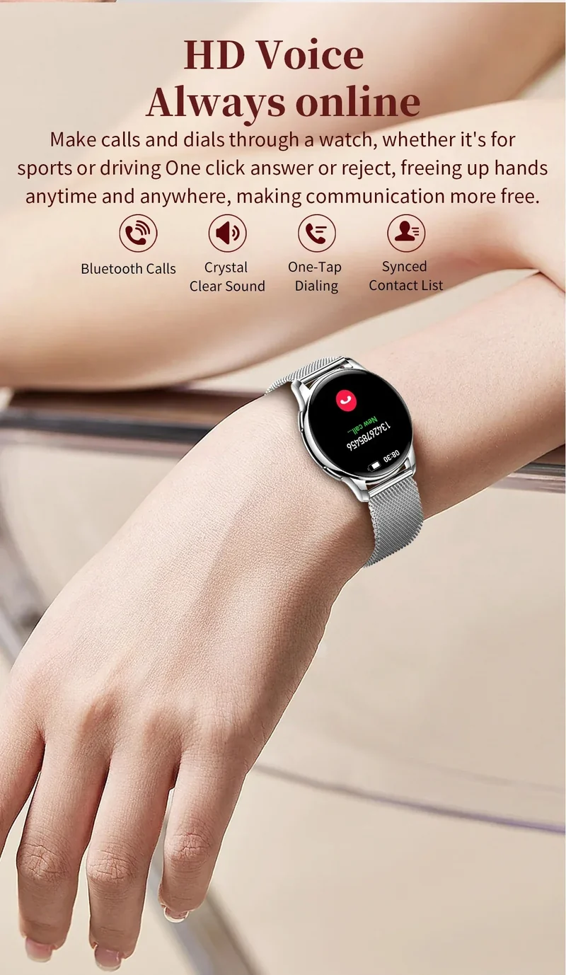 New Original Ultra Thin Women SmartWatch 1.32"AMOLED Display HD 466*466 Always Show Time Call Reminder for Women Smartwatch gift