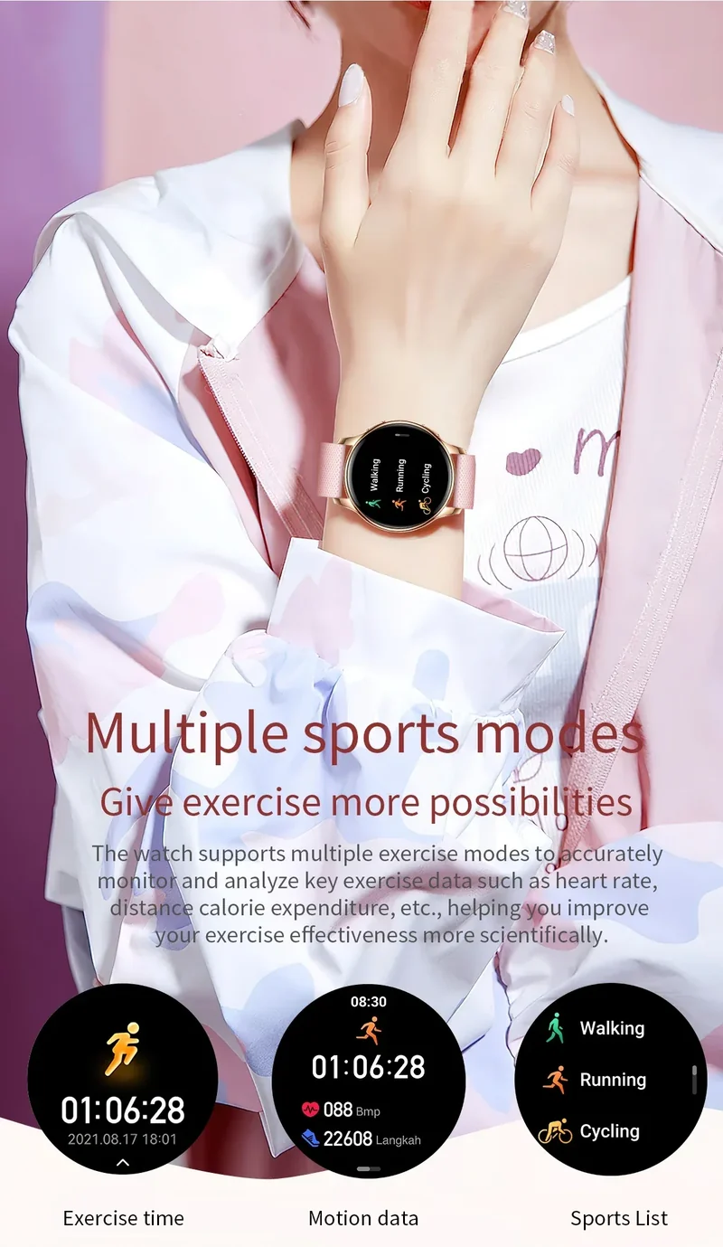 New Original Ultra Thin Women SmartWatch 1.32"AMOLED Display HD 466*466 Always Show Time Call Reminder for Women Smartwatch gift