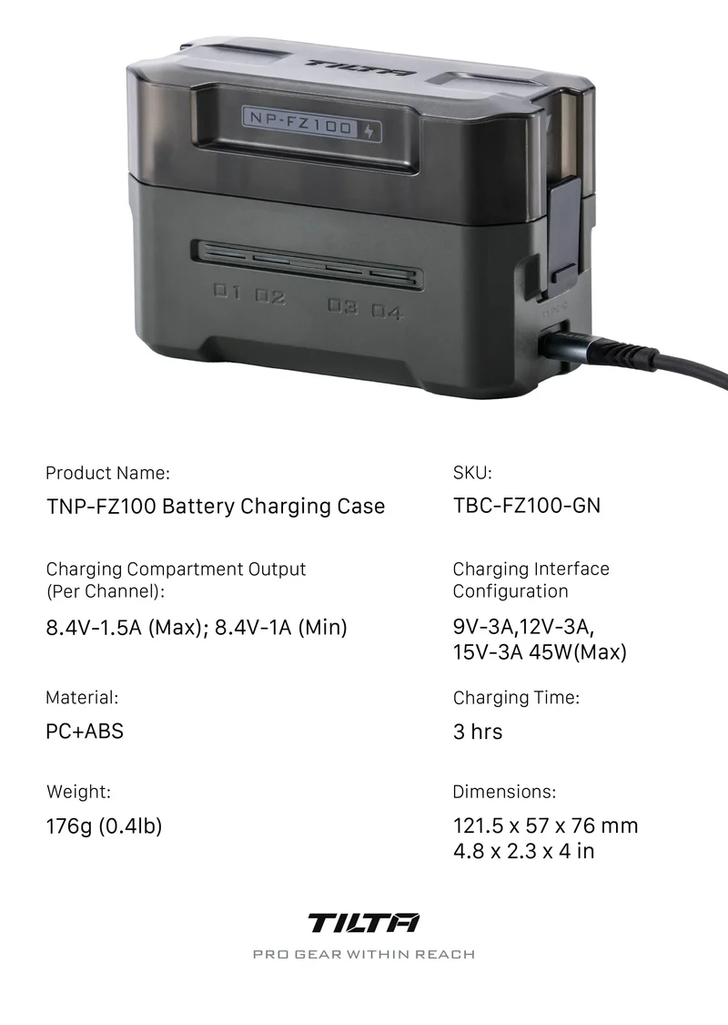 TILTA NP-FZ100 Battery for Sony Camera Battery Portable Charging Station Rechargeable Batteries Battery NP-FZ100/NP-FW50
