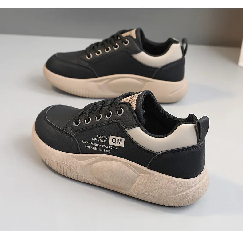 New Women's Shoes 2024 Spring Thick Sole Elevated Shoes Sports Shoes Women's Shoes Student Street Casual Board Shoes