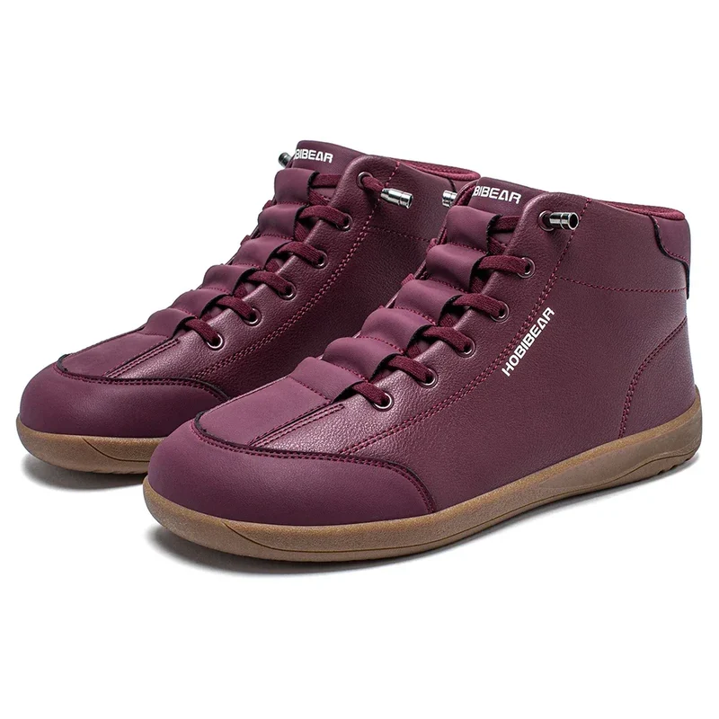 HOBIBEAR Mid-Top Barefoot Shoes Unisex Wide Toe Minimalist Ankle Boots Artificial Leather Outdoor Non-Slip Sneaker