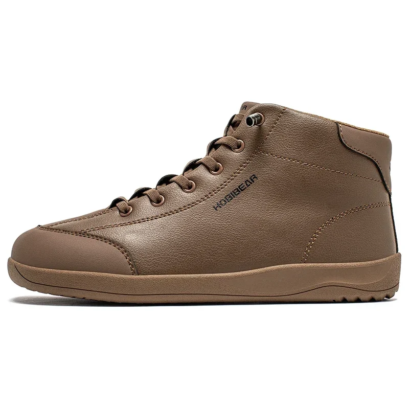 HOBIBEAR Mid-Top Barefoot Shoes Unisex Wide Toe Minimalist Ankle Boots Artificial Leather Outdoor Non-Slip Sneaker