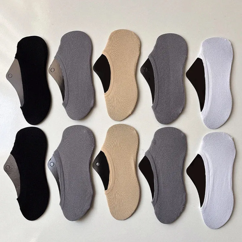 10 Pairs Random Men & Women Invisible Socks Non-slip Low Cut Boat Socks Breathable Cotton No Show Socks