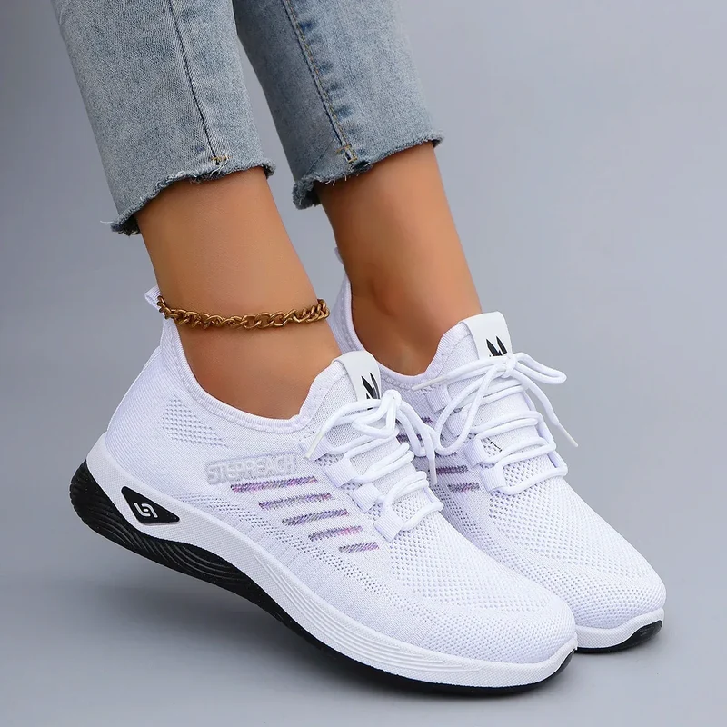 Spring and Autumn New Women's Casual Lace up Comfortable, Breathable, Lightweight and Wear-Resistant Sports Shoes