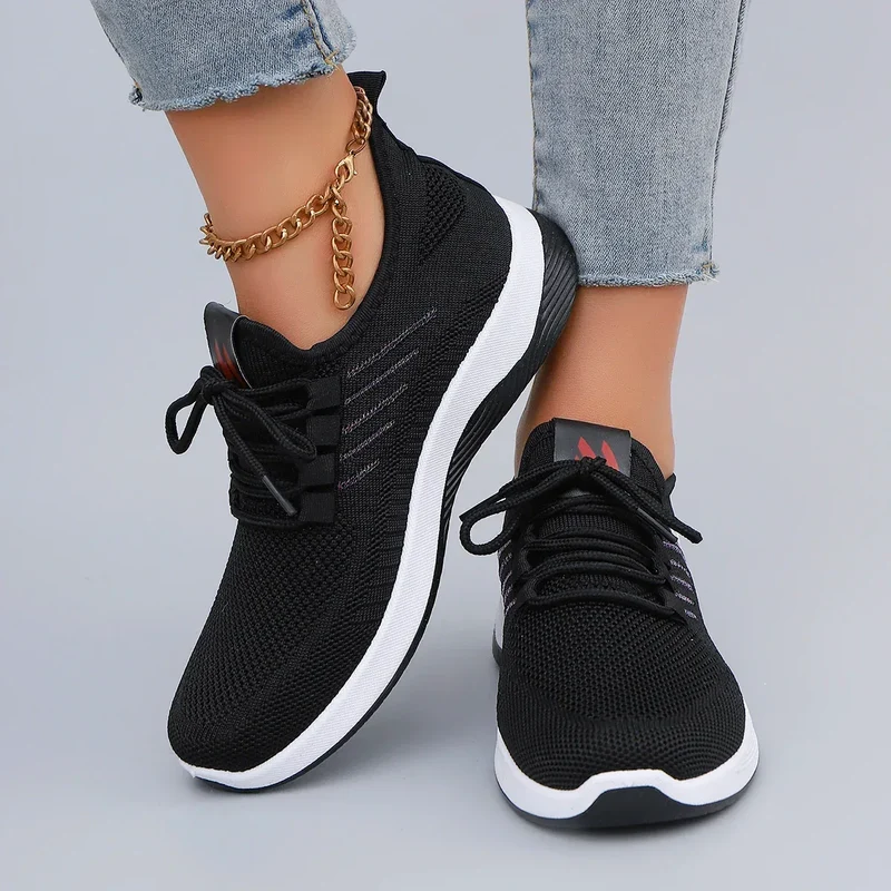 Spring and Autumn New Women's Casual Lace up Comfortable, Breathable, Lightweight and Wear-Resistant Sports Shoes