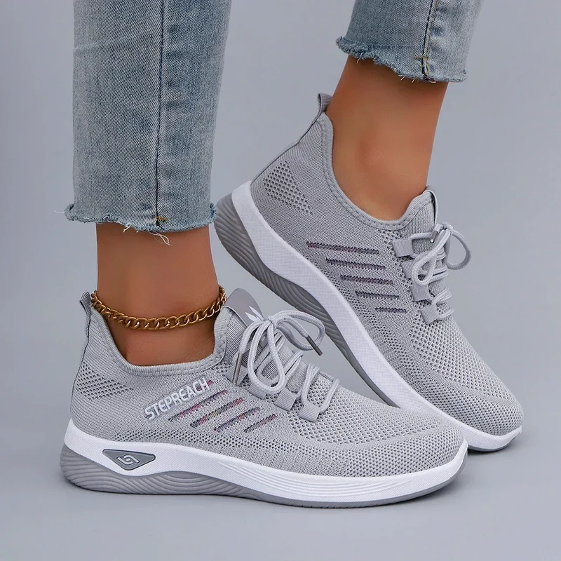 Spring and Autumn New Women's Casual Lace up Comfortable, Breathable, Lightweight and Wear-Resistant Sports Shoes