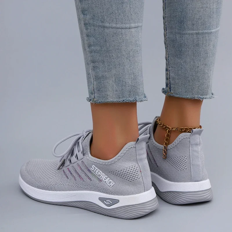 Spring and Autumn New Women's Casual Lace up Comfortable, Breathable, Lightweight and Wear-Resistant Sports Shoes