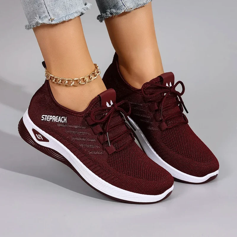 Spring and Autumn New Women's Casual Lace up Comfortable, Breathable, Lightweight and Wear-Resistant Sports Shoes