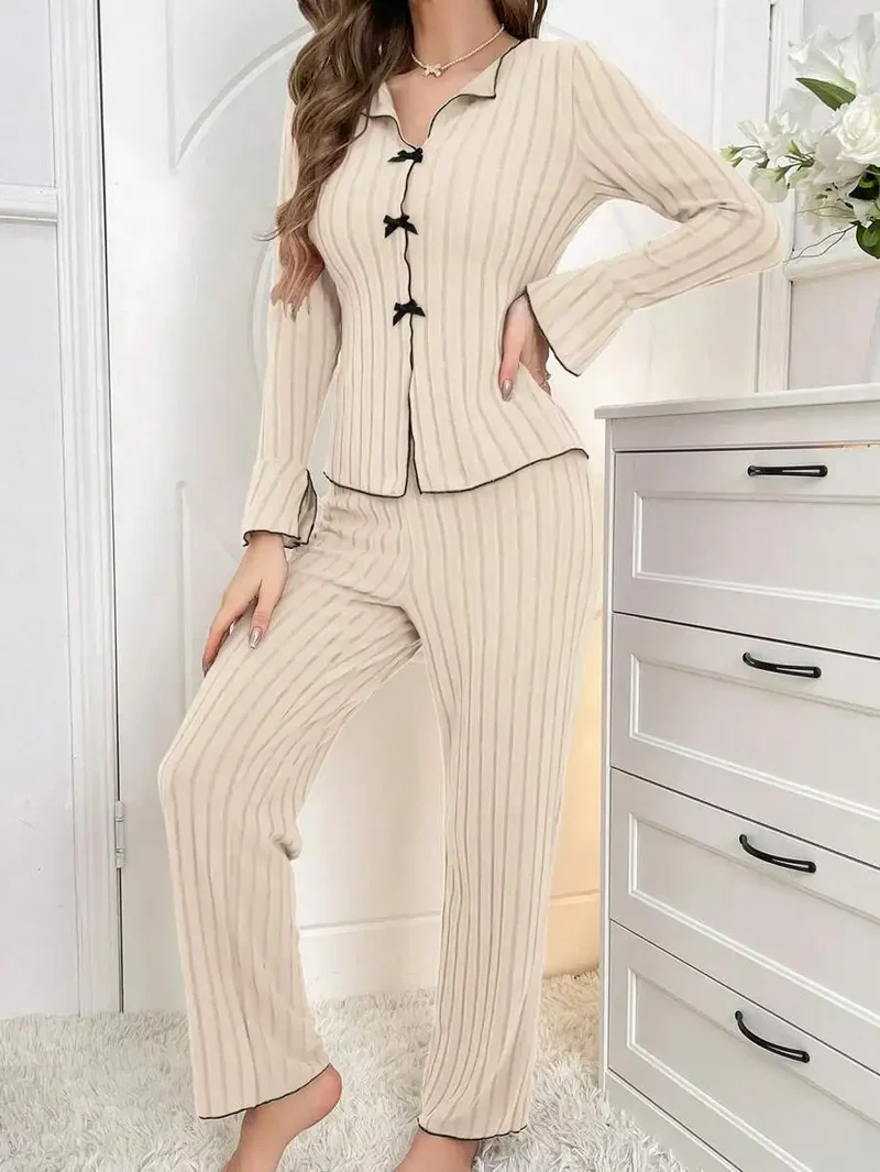 Women's Two-piece Pajamas Autumn And Winter Home Warm Casual, Fashionable And Wearable Home Clothes Set For Women