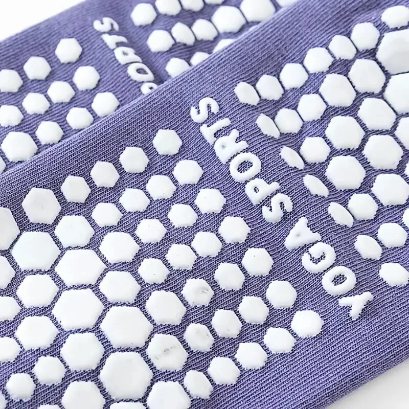Grip Socks for Women Non Slip Pilates Yoga Socks with Double Stripes Non Slip Socks for Workout Ballet Athletic Socks