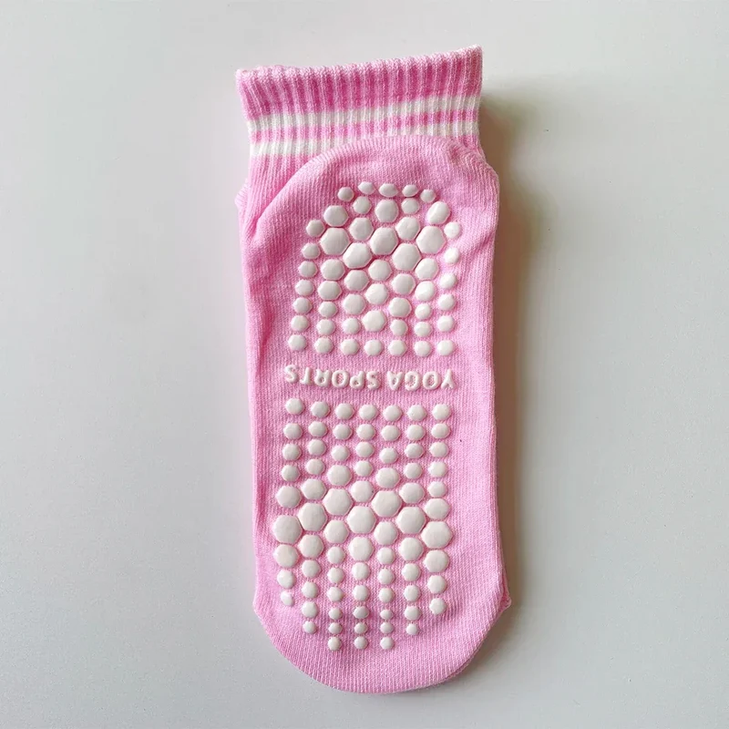 Grip Socks for Women Non Slip Pilates Yoga Socks with Double Stripes Non Slip Socks for Workout Ballet Athletic Socks