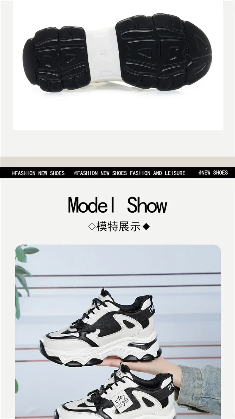 Spring Height Increasing Round toe Versatile Women Platform Causal Shoes Fashion Breathable Sport Designer Sneaker