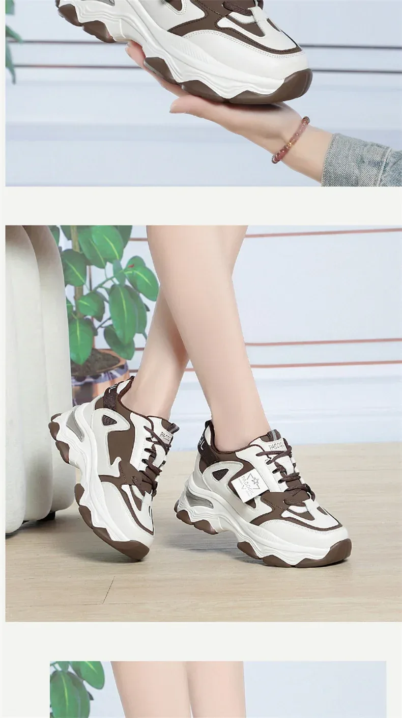Spring Height Increasing Round toe Versatile Women Platform Causal Shoes Fashion Breathable Sport Designer Sneaker