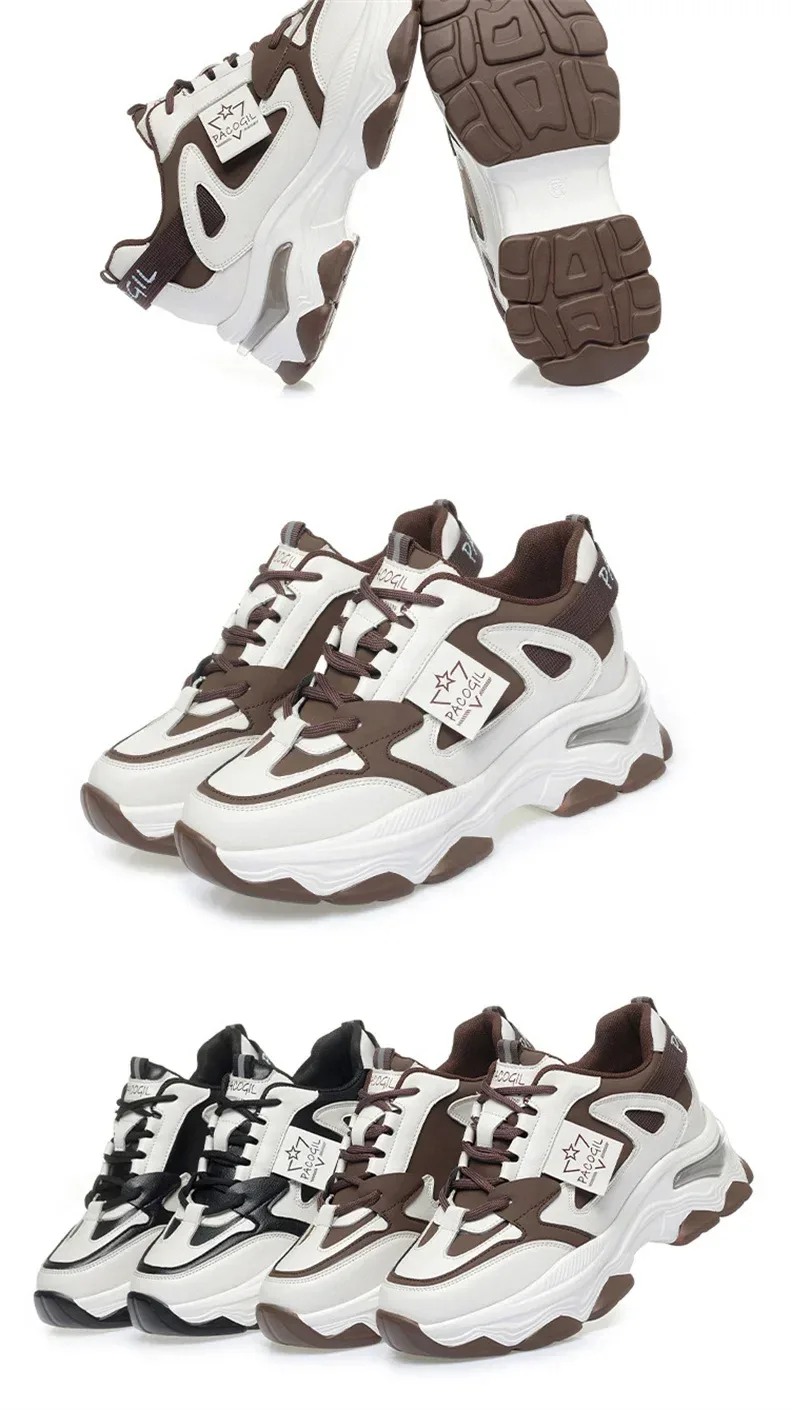 Spring Height Increasing Round toe Versatile Women Platform Causal Shoes Fashion Breathable Sport Designer Sneaker