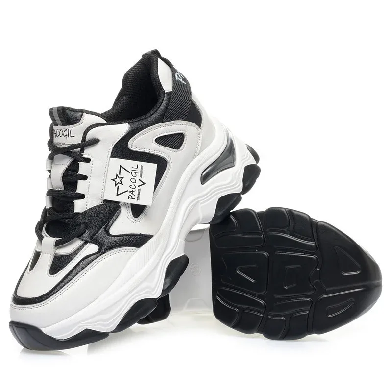 Spring Height Increasing Round toe Versatile Women Platform Causal Shoes Fashion Breathable Sport Designer Sneaker