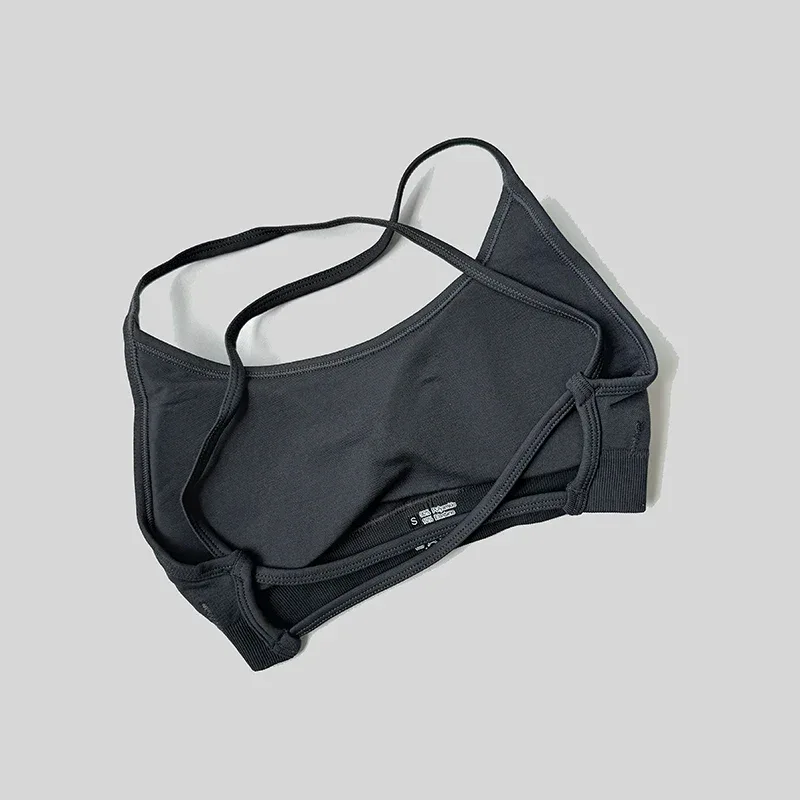 Sexy Backless Impact Strappy Bra Top Women High Support Thin Sport Seamless Bras Scrunch Sports Workout Fitness Tank