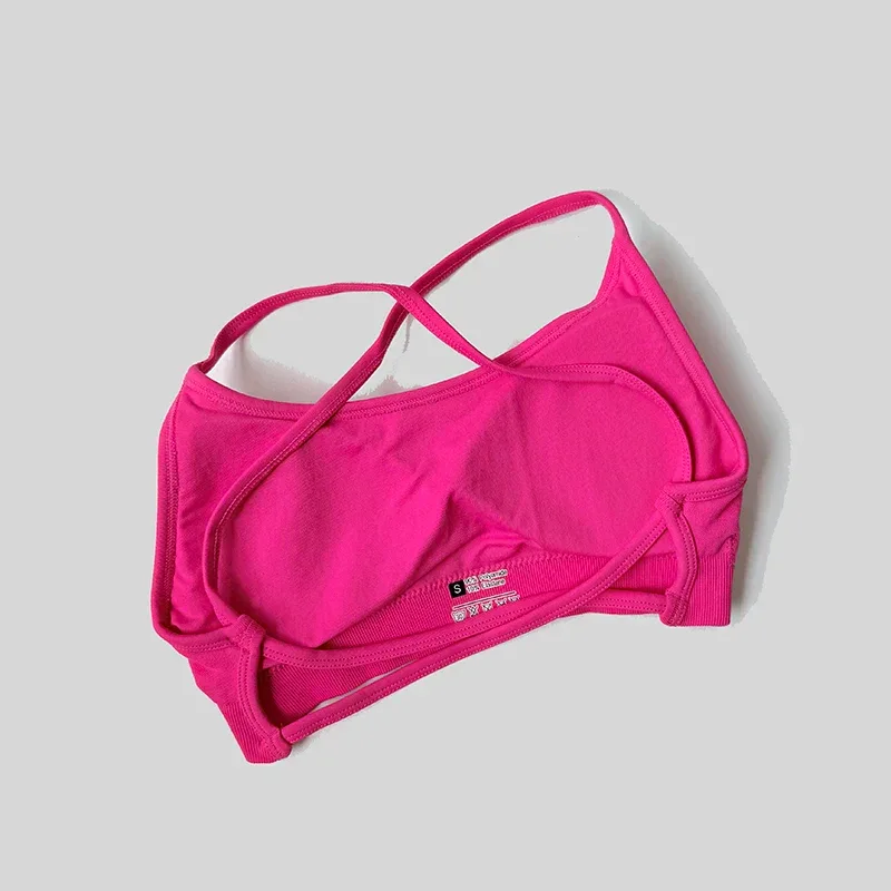 Sexy Backless Impact Strappy Bra Top Women High Support Thin Sport Seamless Bras Scrunch Sports Workout Fitness Tank