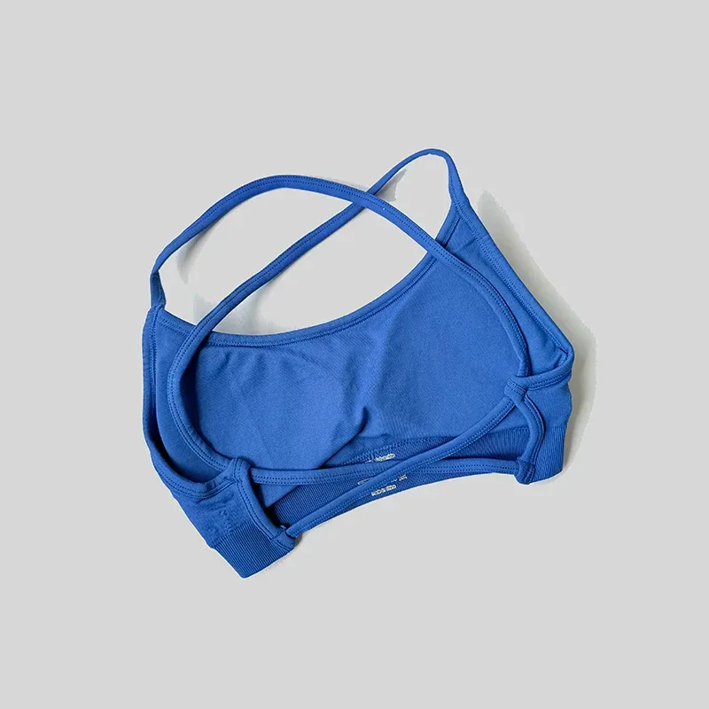 Sexy Backless Impact Strappy Bra Top Women High Support Thin Sport Seamless Bras Scrunch Sports Workout Fitness Tank