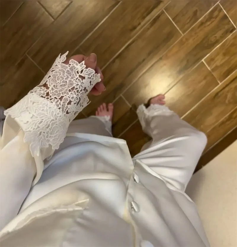 Pyjama Woman Silk Satin Sleepwear For Sleeping Clothes New Fashion Lace Home Clothing Women's Pajamas Suit Femme Nightwear