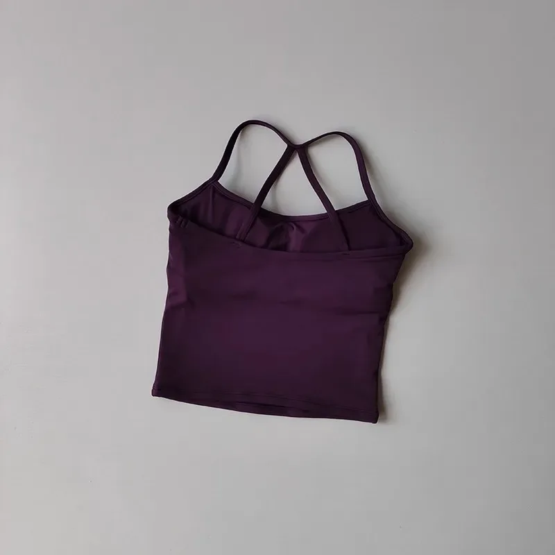 Women's Yoga Sports Fitness Vest, Pilates Running Bra, Thin Belt, Professional Training Underwear, Chest Mat, Fitness Gear
