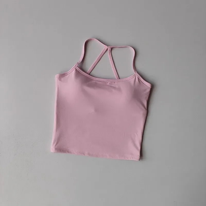 Women's Yoga Sports Fitness Vest, Pilates Running Bra, Thin Belt, Professional Training Underwear, Chest Mat, Fitness Gear