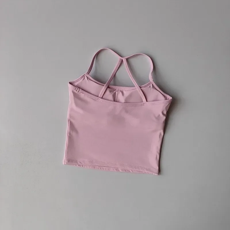 Women's Yoga Sports Fitness Vest, Pilates Running Bra, Thin Belt, Professional Training Underwear, Chest Mat, Fitness Gear