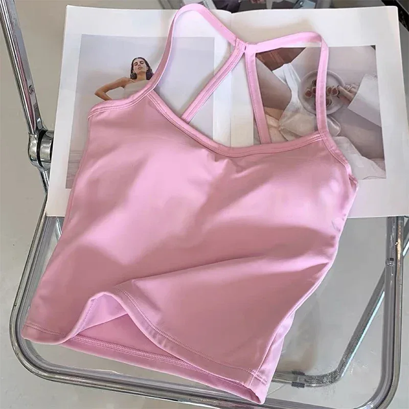Women's Yoga Sports Fitness Vest, Pilates Running Bra, Thin Belt, Professional Training Underwear, Chest Mat, Fitness Gear