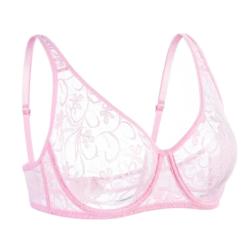 Bras For Womens Black Lace Sheer Bralette Bra Underwired Underwear Floral Homosexual Sexy Lingerie Brassiere A B C D DD Cup