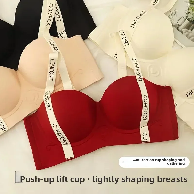 Push Up Bra for Small Breasts Seamless Lift Adjustable Bralette Anti Sag Ringless Design Back Beauty Enhancer 24H Comfort