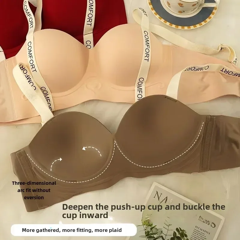 Push Up Bra for Small Breasts Seamless Lift Adjustable Bralette Anti Sag Ringless Design Back Beauty Enhancer 24H Comfort