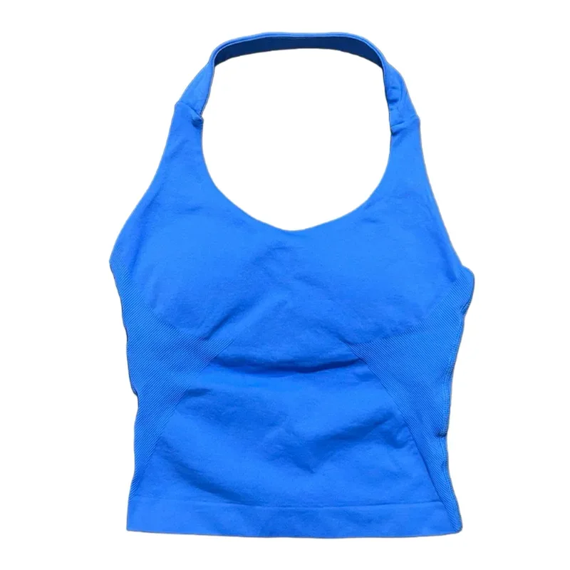 HISTELLO Halter Top Gym Vest Woman Backless Tank Tops Push Up Sport Bras Running Vest Workout Tops Activewear Yoga Clothing