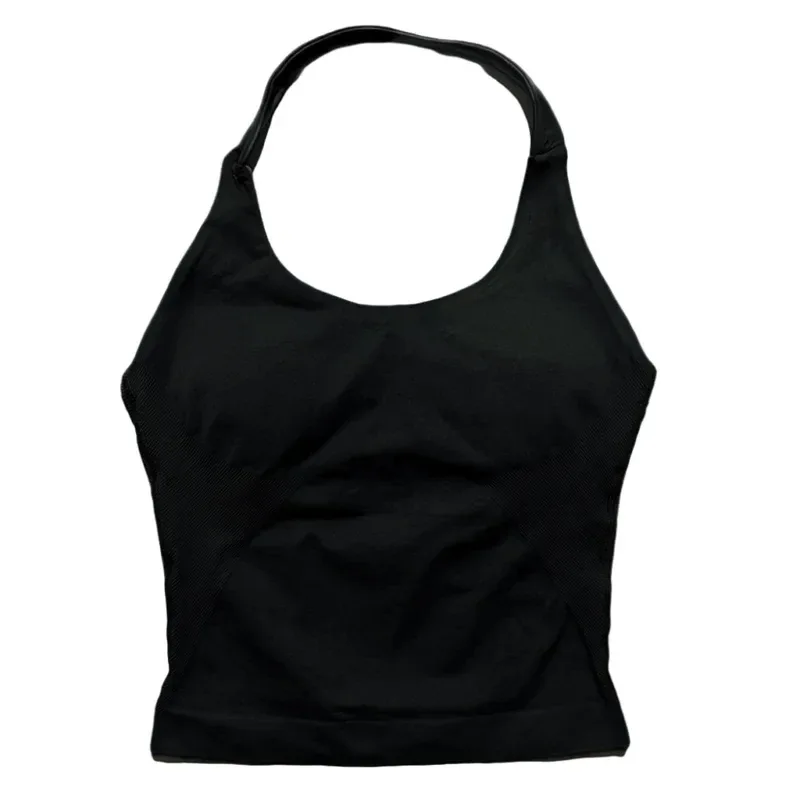 HISTELLO Halter Top Gym Vest Woman Backless Tank Tops Push Up Sport Bras Running Vest Workout Tops Activewear Yoga Clothing
