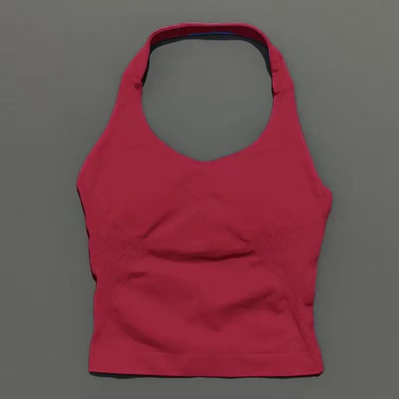 HISTELLO Halter Top Gym Vest Woman Backless Tank Tops Push Up Sport Bras Running Vest Workout Tops Activewear Yoga Clothing