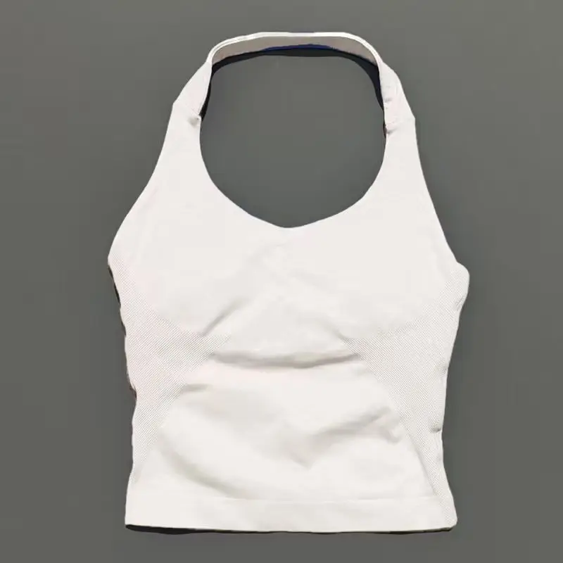 HISTELLO Halter Top Gym Vest Woman Backless Tank Tops Push Up Sport Bras Running Vest Workout Tops Activewear Yoga Clothing