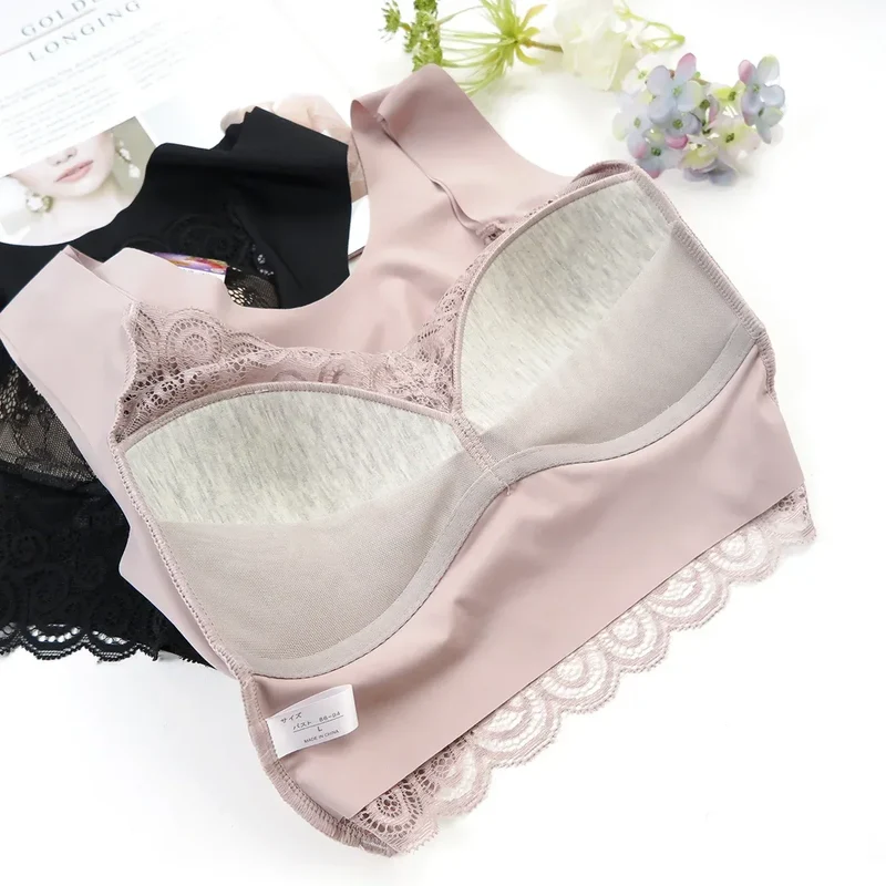 Bras For Women Underwear Plus Size Bra M-5XL Wire Free Brassiere Summer Wireless Bralette Push Up Sexy Lace Bra With Padding