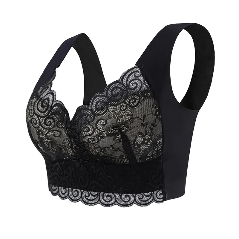 Bras For Women Underwear Plus Size Bra M-5XL Wire Free Brassiere Summer Wireless Bralette Push Up Sexy Lace Bra With Padding