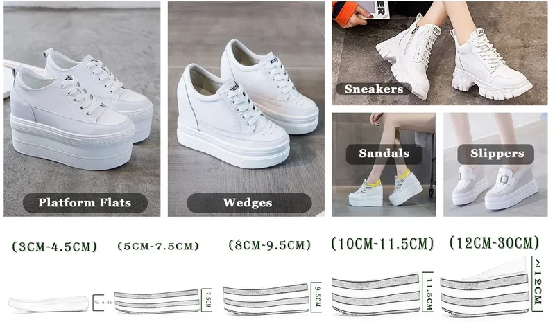 Fujin 10cm 4 inch Platform Wedge Sneakers Chunky Shoes Genuine Leather for Women Summer Shoes Autumn Walking Sneakers Fashion