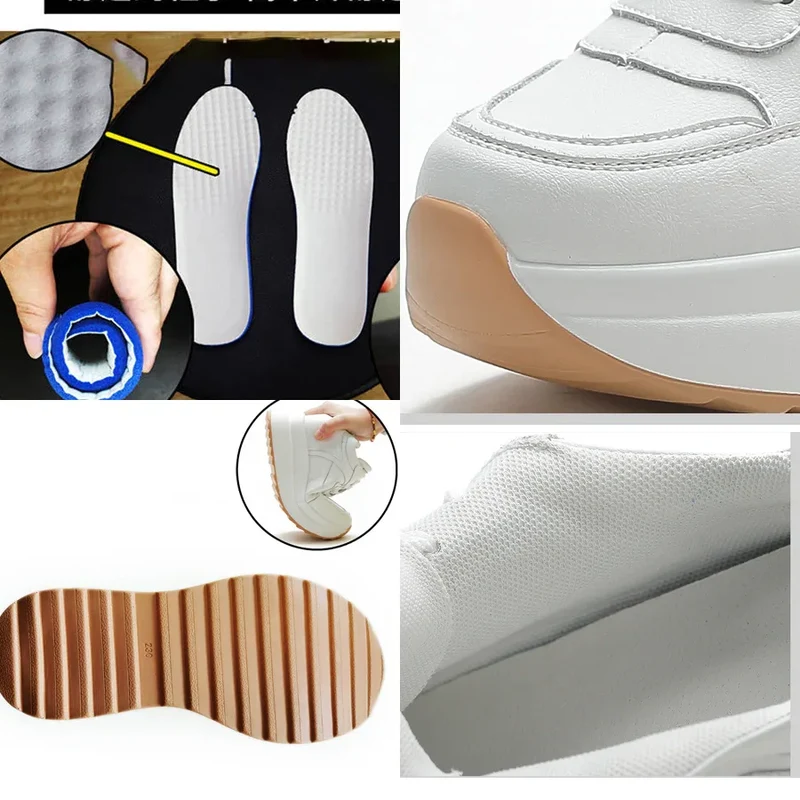 Fujin 10cm 4 inch Platform Wedge Sneakers Chunky Shoes Genuine Leather for Women Summer Shoes Autumn Walking Sneakers Fashion