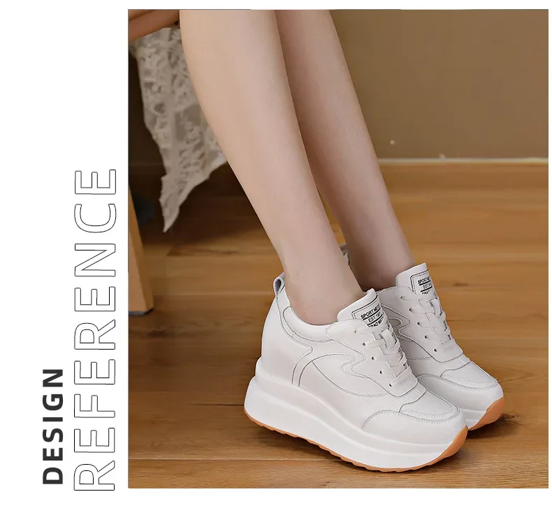 Fujin 10cm 4 inch Platform Wedge Sneakers Chunky Shoes Genuine Leather for Women Summer Shoes Autumn Walking Sneakers Fashion